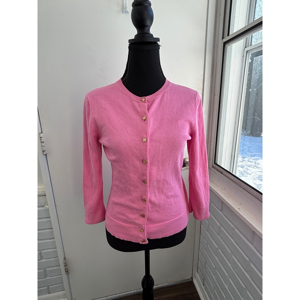 Lilly Pulitzer 100%‎ Cotton Button Front Cardigan small coastal preppy Barbie